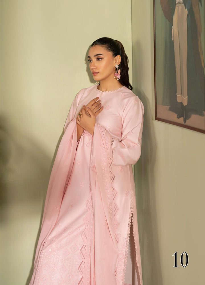 Raha by Rajbari Unstitched Premium Chikankai Embroidered Lawn 3 Piece Suit RB26UCRL D-10 - Summer Collection