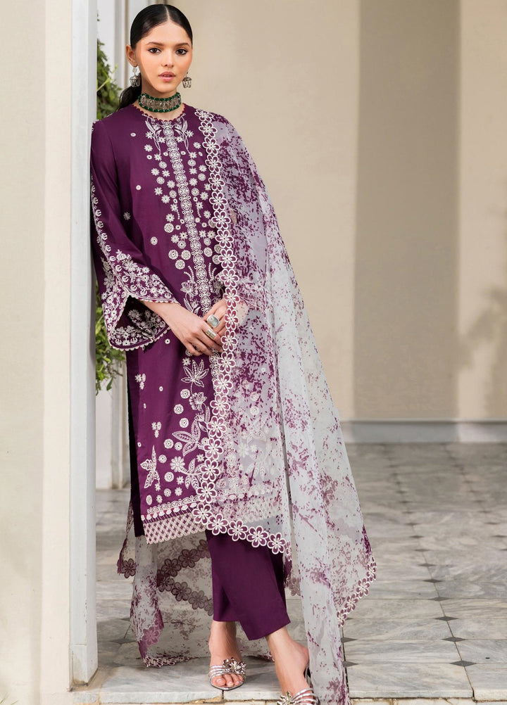 Zarif Unstitched Embroidered Lawn 3 Piece Suit ZR26ULF KOYA 08 - Festive Collection