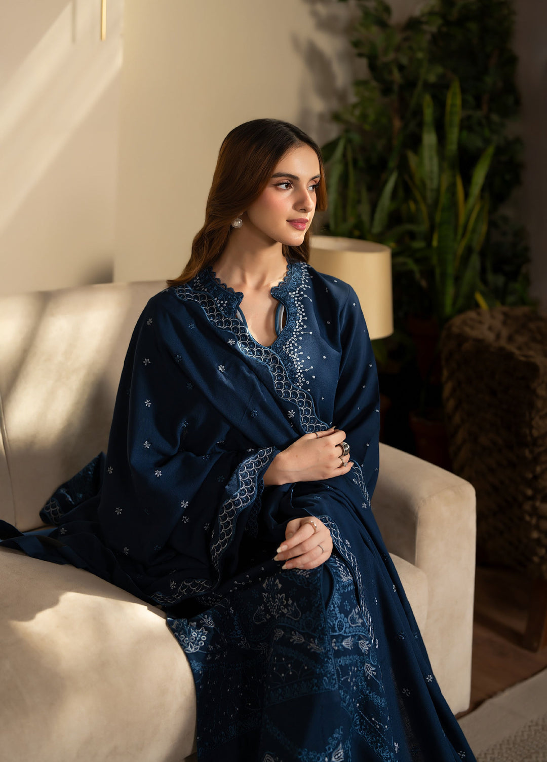 Neeshay Winter Reverie Unstitched Karandi Embroidered Suits 3 Piece NSH25WR Eirene - Winter Collection