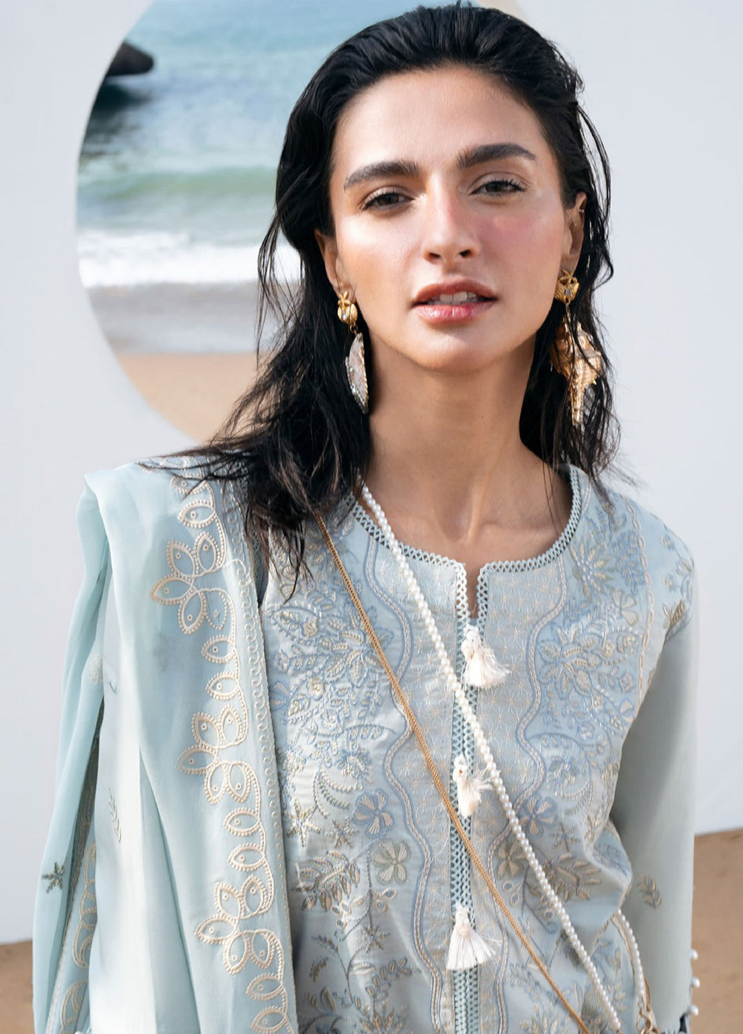 Florent Unstitched Embroidered Luxury Lawn 3 Piece Suit FL26UL FL-6B - Festive Collection