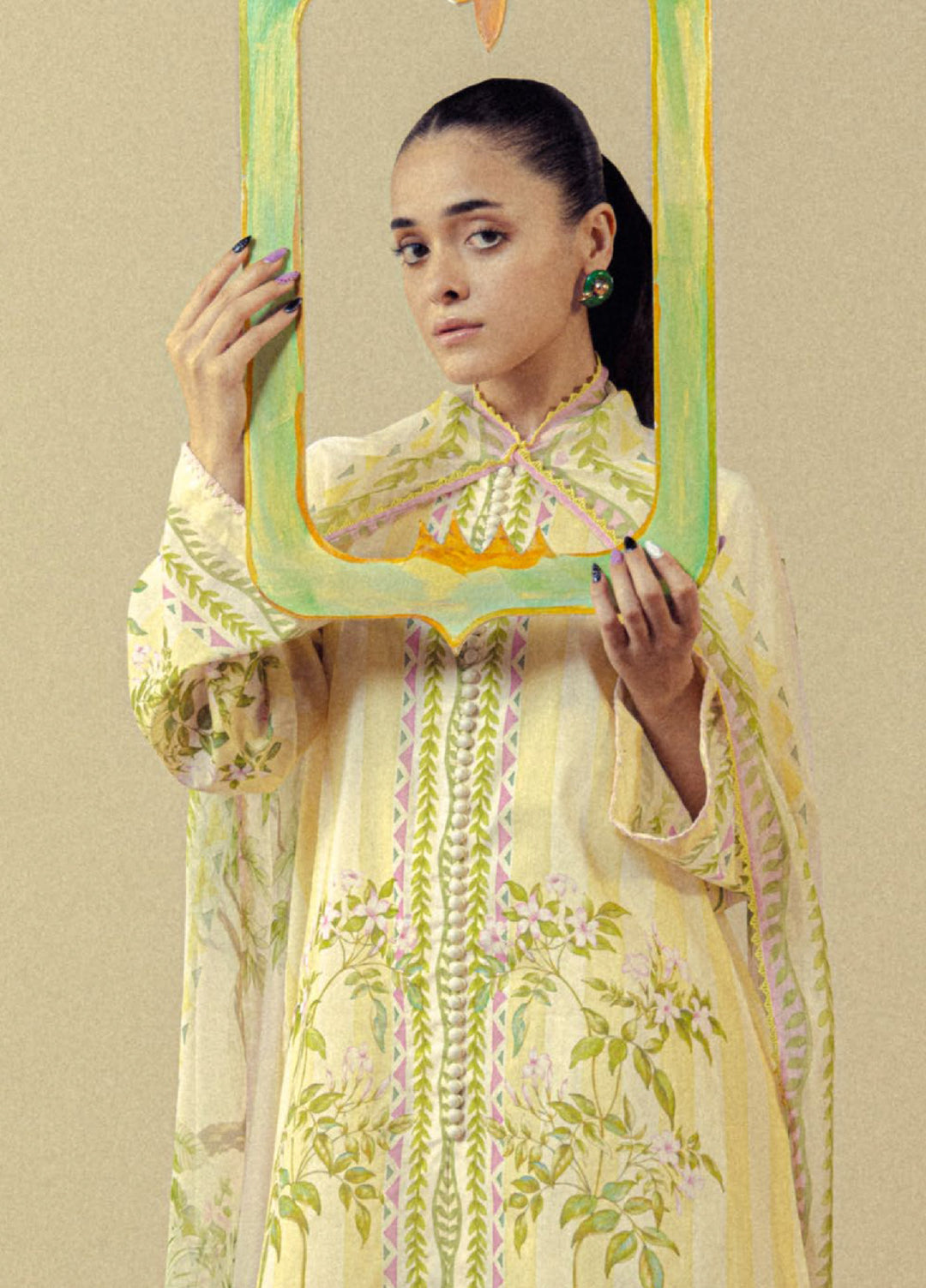 Coco by Zara Shahjahan Unstitched Printed Lawn 3 Piece Suit CZS26UPL NERINE-1B - Summer Collection