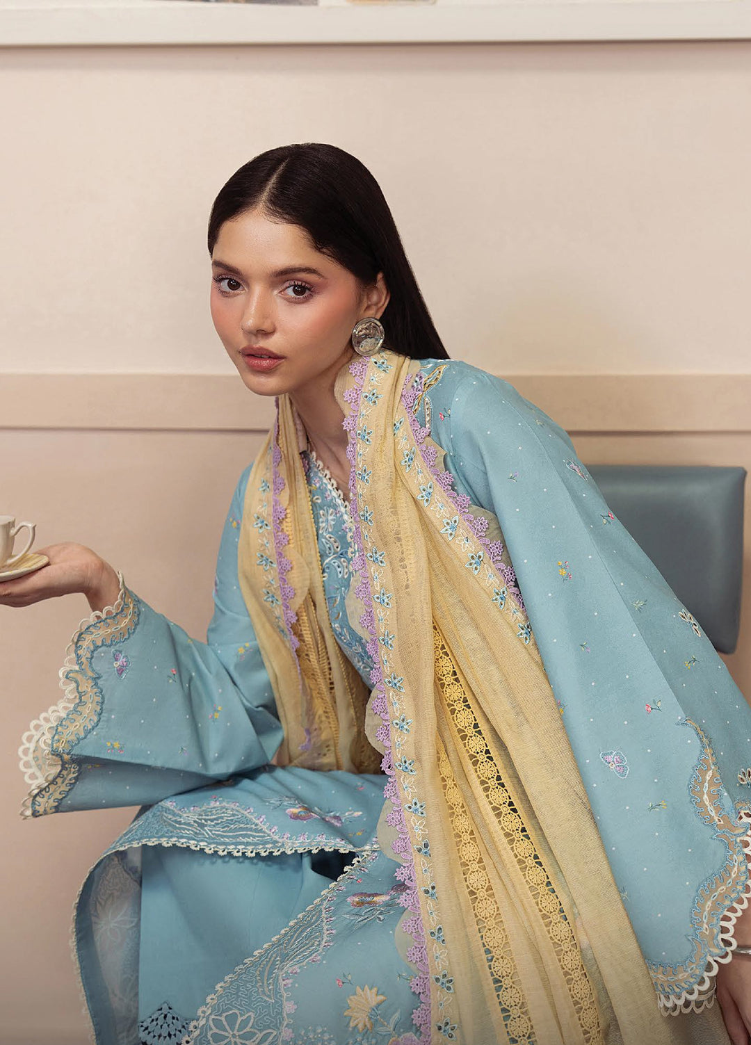 Brewed by Ayzel Unstitched Embroidered Lawn 3 Piece Suit AAF26UBL Emberl ZWU-0150-3PO - Festive Collection