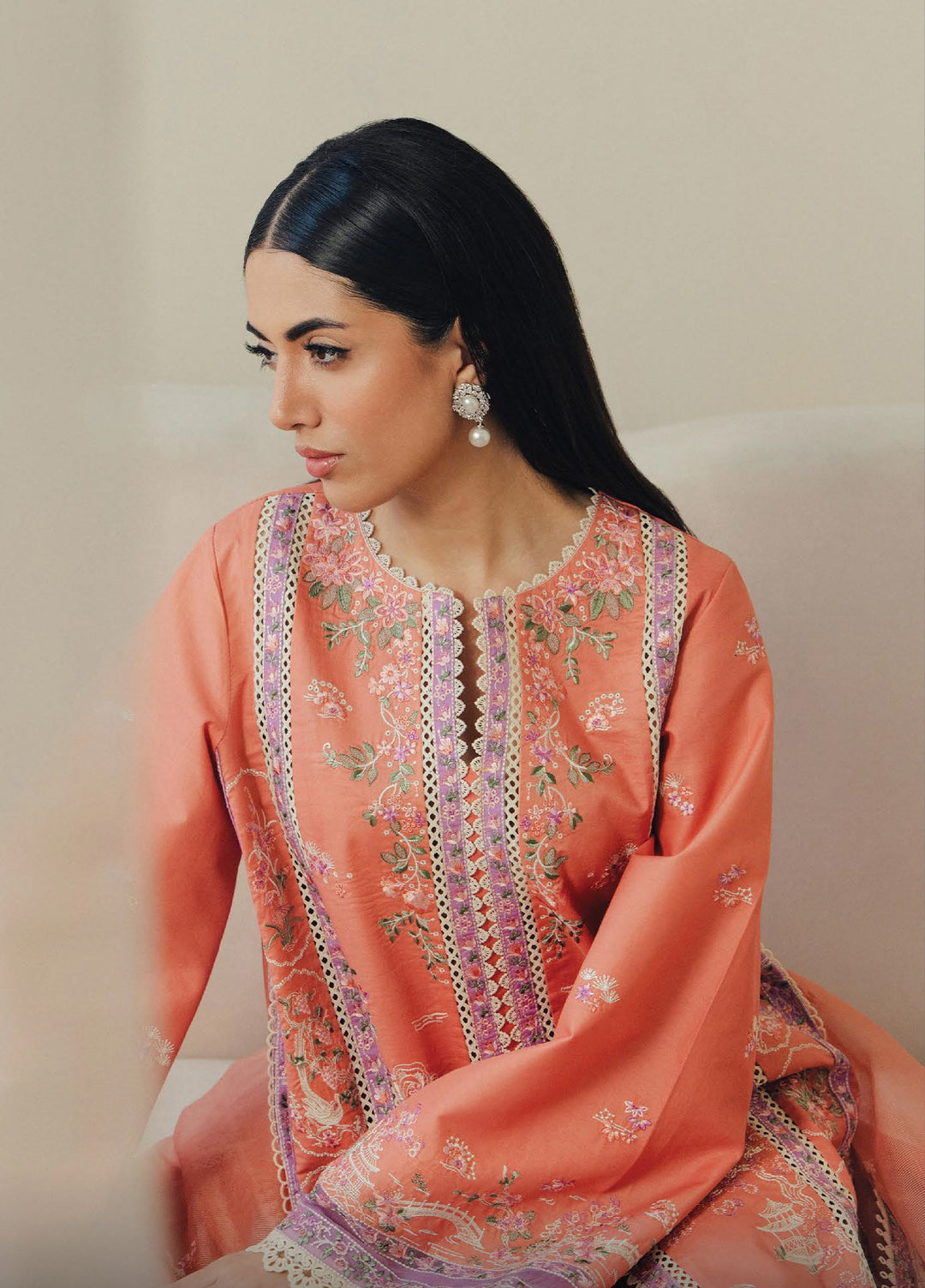 Daybreak by Afrozeh Unstitched Printkari Embroidered Lawn 3 Piece Suit AF26UDB D-5 SKYHUSH - Summer Collection