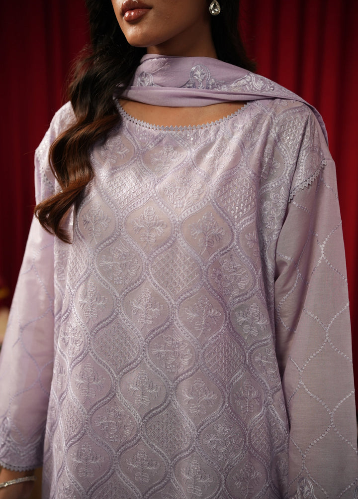 Freesia by Zouj Unstitched Embroidered Cotton 3 Piece Suit ZJ26UFC LILAC SERENITY ZCS-00014 - Festive Collection