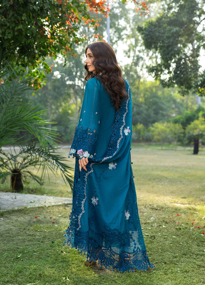 Elaf Premium Unstitched Embroidered Luxury Lawn 3 Piece Suit EL26UPL ELY-6 SAPPHIRE - Summer Collection