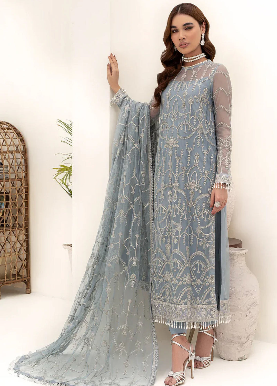 Zarif Women Unstitched Embroidered Net 3 Piece Suit ZR26UFC ZN 06 Amora - Festive Collection