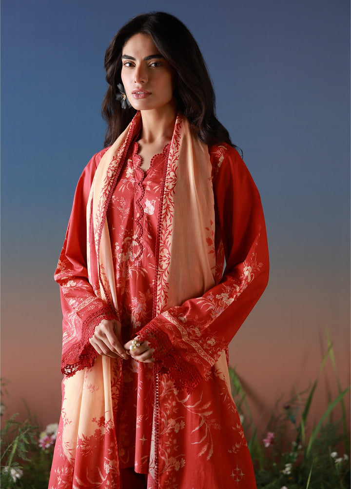 Mirha by Sahar Unstitched Printed Lawn 3 Piece Suit SS1-26-11 Crimson Heirloom - Summer Collection