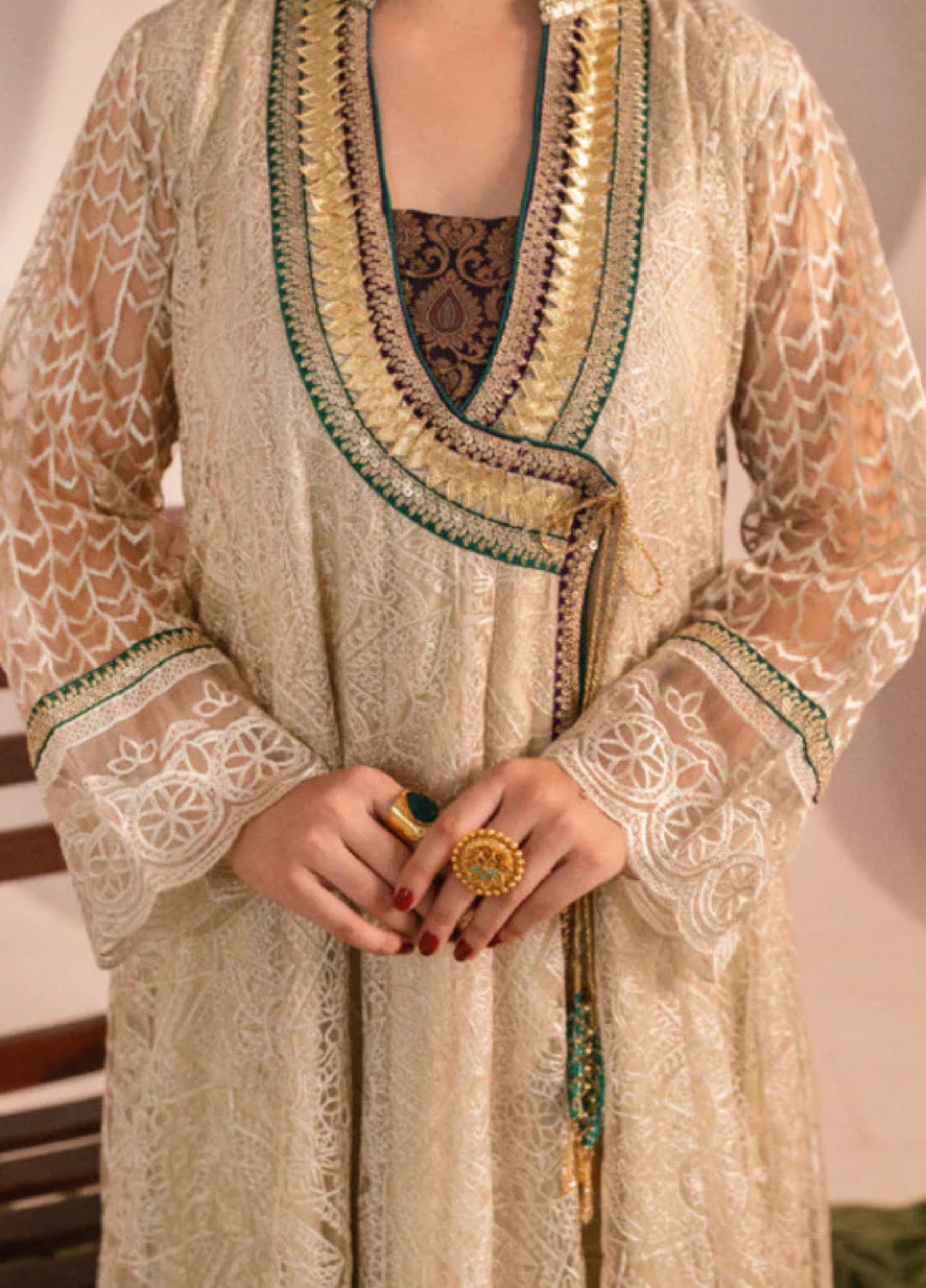 Zaaviay Beige Bloom Chikankari Suits Pret 3 Piece Festive Collection