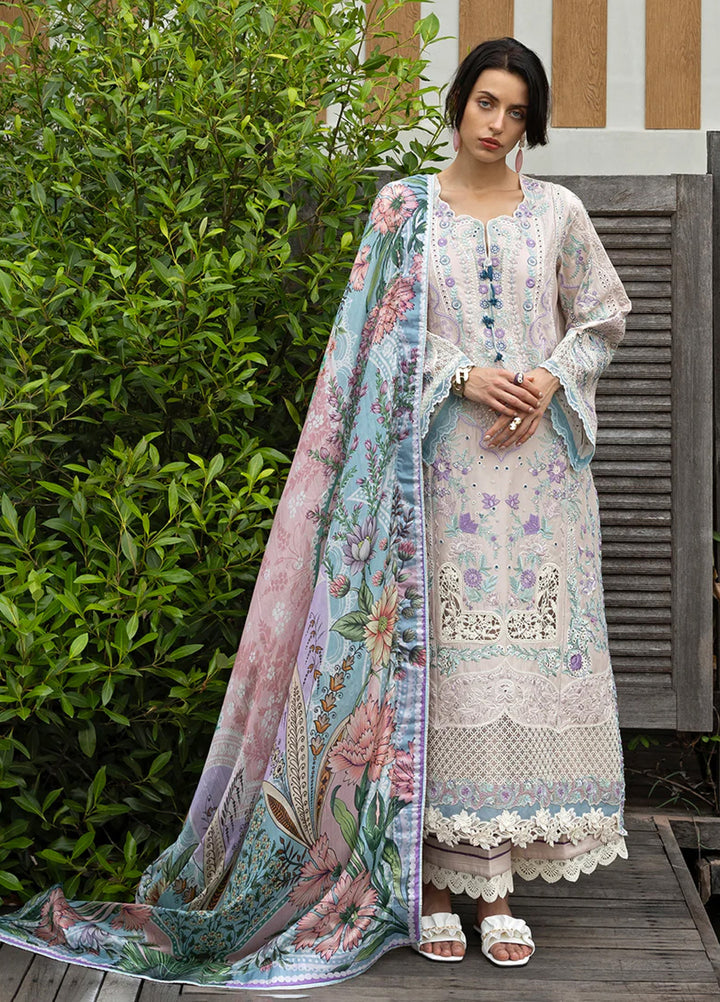 Mon Tresor by Esmel Unstitched Embroidered Luxury Lawn 3 Piece Suit EML26UMT D2-Aria - Summer Collection