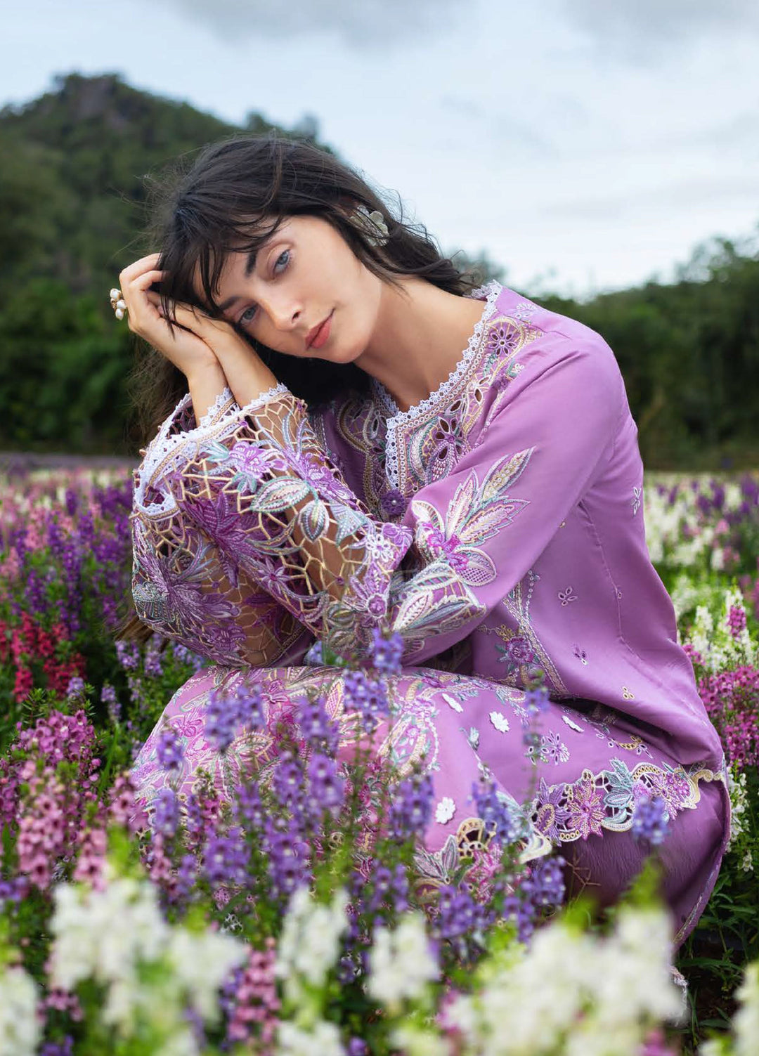 The Secret Garden by Mushq Hemline Unstitched Lawn 3 Piece Suit MU26USG D-13B Secret Thicket - Summer Collection