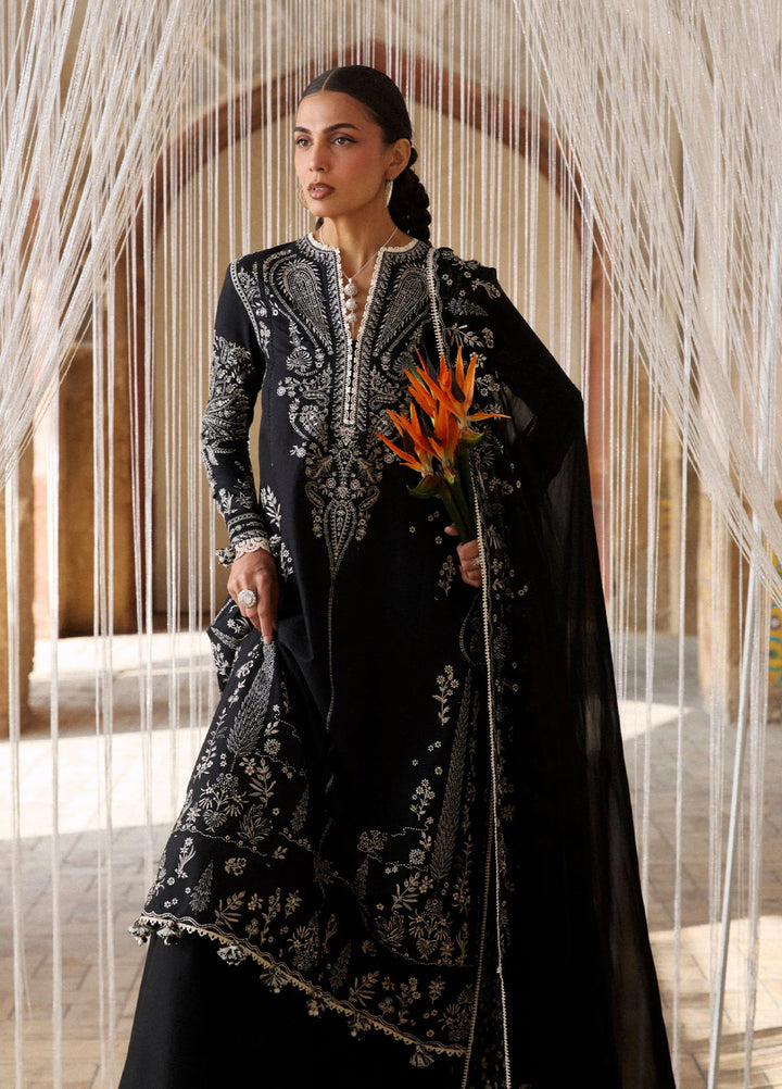Zan by Hussain Rehar Unstitched Embroidered Lawn 3 Piece Suit HR26UZF Meshki D-108 - Festive Collection