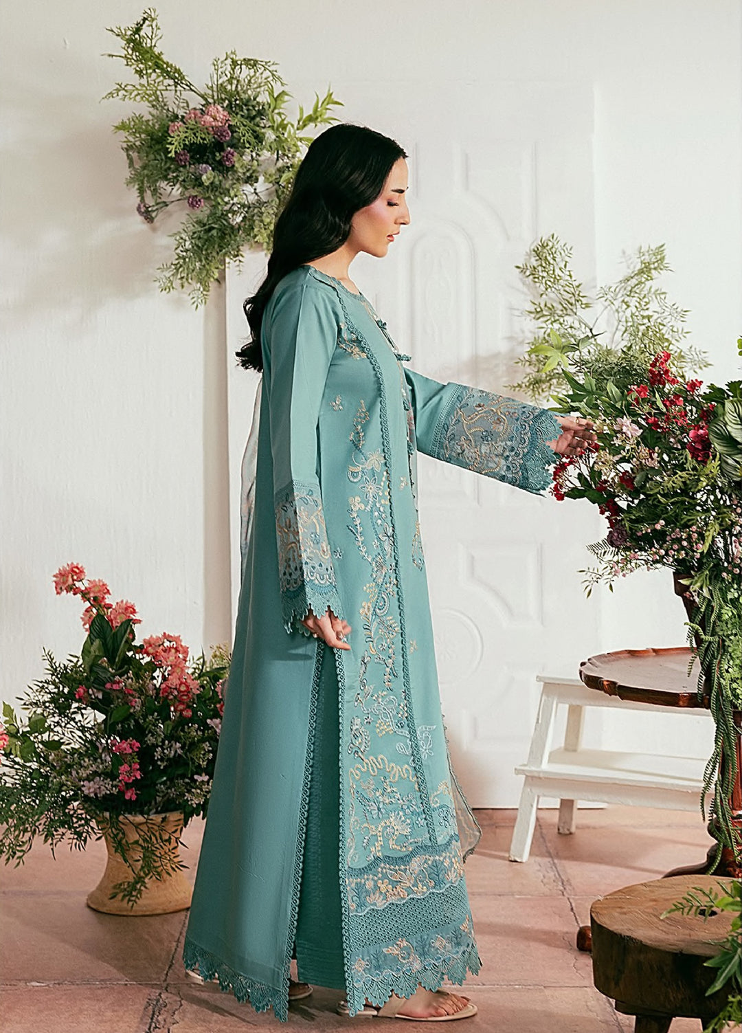 Zync by Florent Unstitched Embroidered Lawn 3 Piece Suit FL26ULZ FZ-4B - Summer Collection