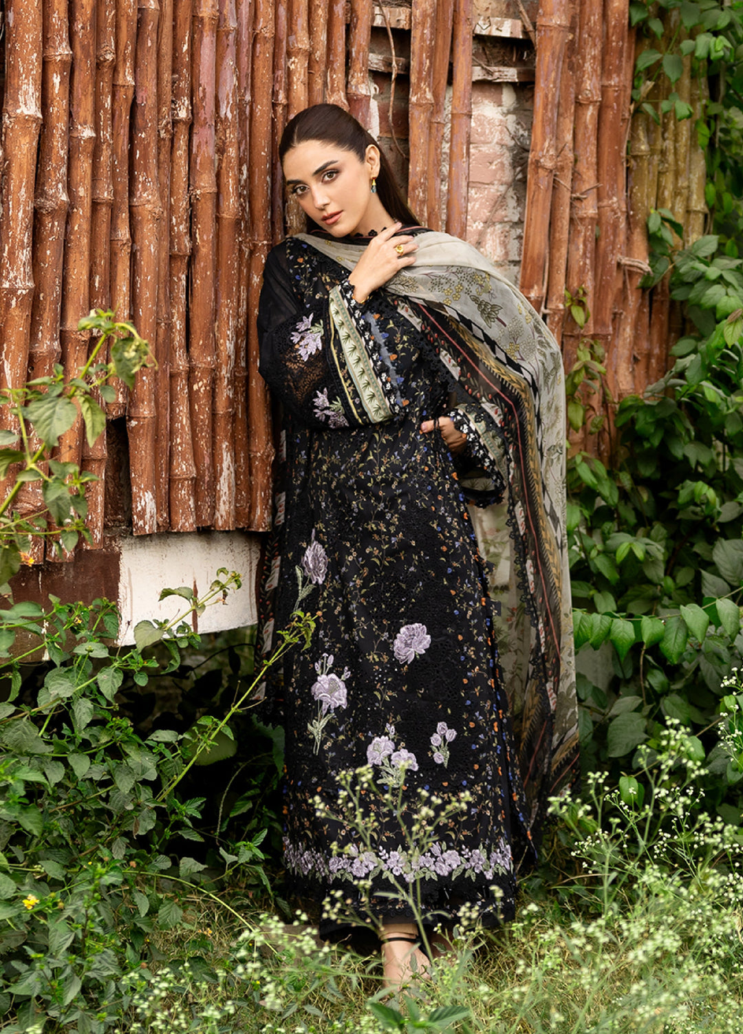 Elaf Premium Chikankari Unstitched Printed Lawn 3 Piece Suit EL26UPC ERC 4A KOYAL - Summer Collection