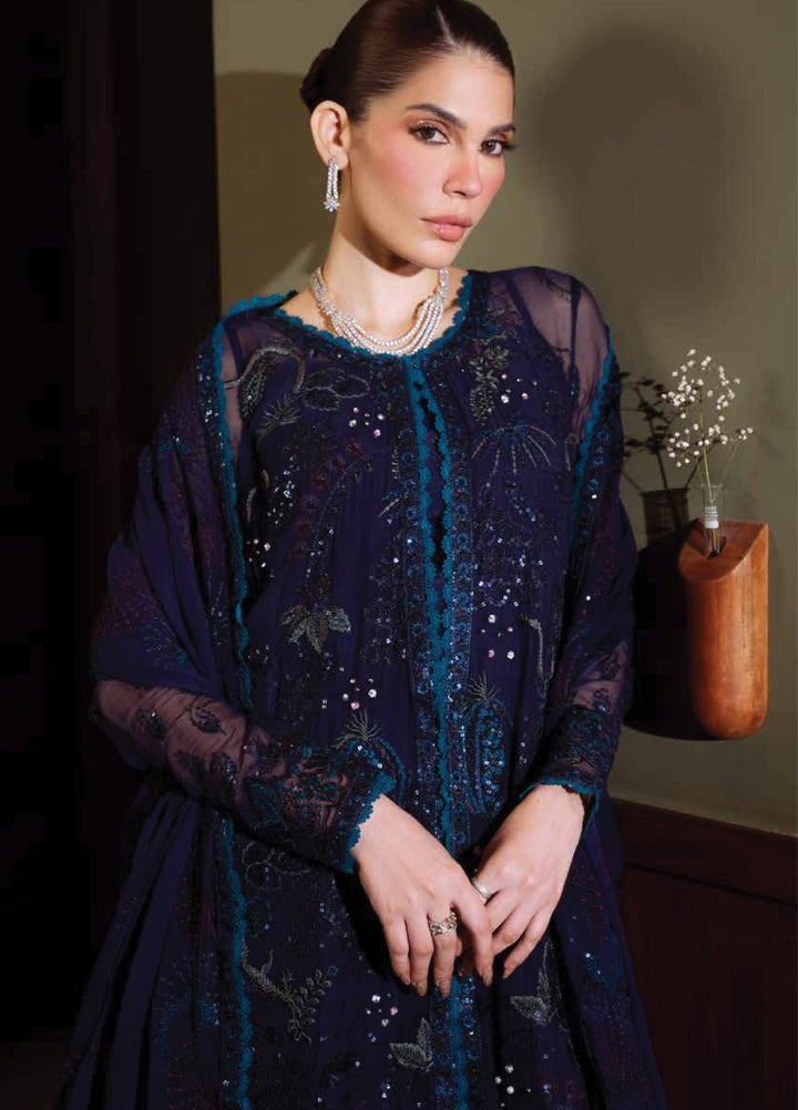 Elaya Luxury by Nureh Unstitched Chiffon Embroidered 3 Piece Suit NU26EL NEL-87 - Festive  Collection