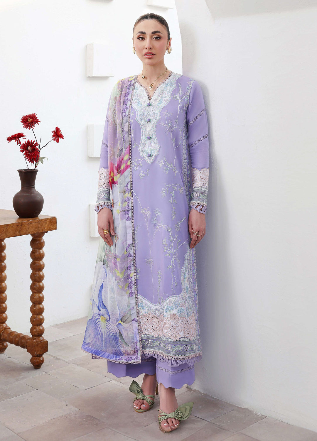 Floral Reverie by Roheenaz Unstitched Embroidered Lawn 3 Piece Suit RN26UFRL WHISPERING - Festive Collection