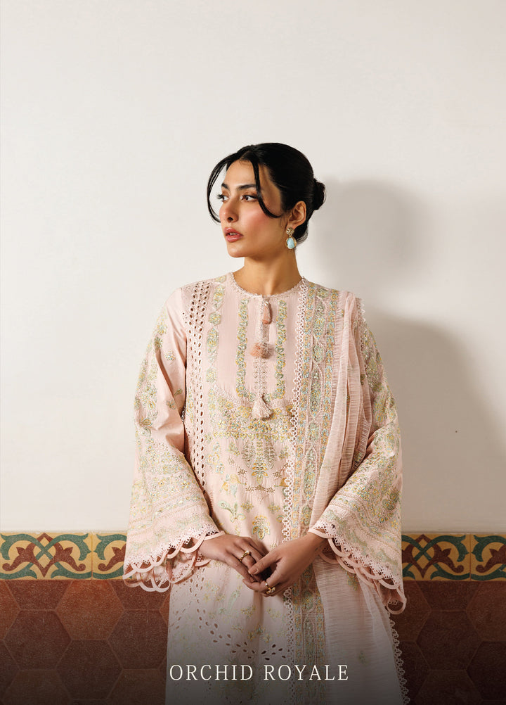 Mirabelle by Emaan Adeel Unstitched Embroidered Luxury Lawn 3 Piece Suit EA26UML D10 Orchid Royale - Festive Collection