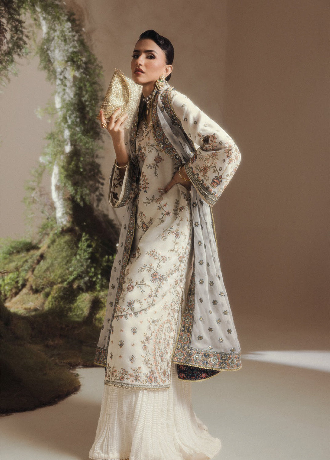 Aik Shaam by AIK Atelier Unstitched Embroidered Medium Silk 3 Piece Suit AIK26UAS C2601 - Wedding Collection