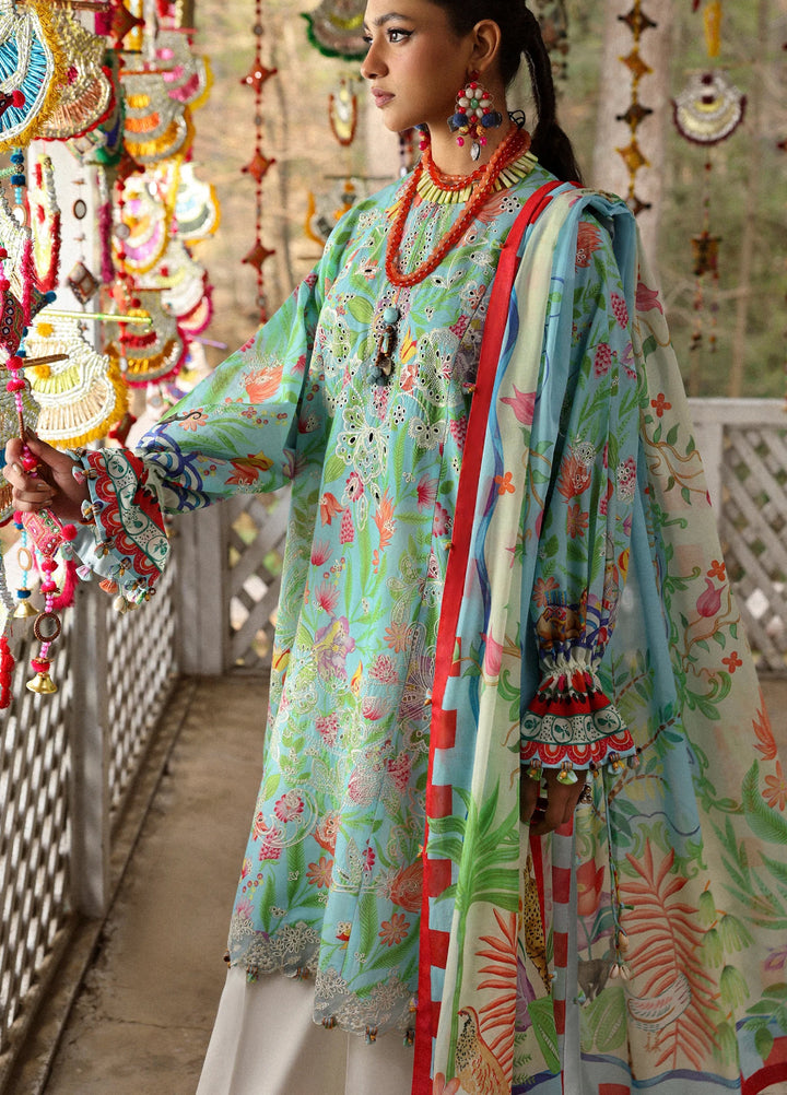 Zaha By Khadijah Shah Embroidered Lawn Suits Unstitched 3 Piece ZL25NL D-08 B Zaraah - Summer Collection