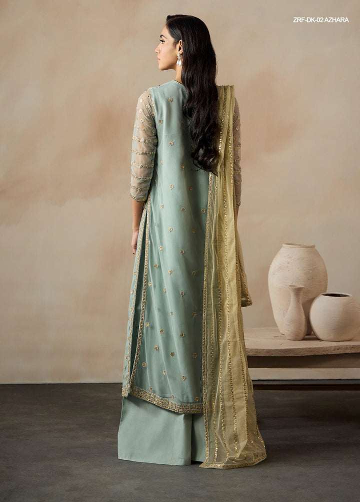Dharkash by Zarif Unstitched Embroidered Net 3 Piece Suit ZR26UDN ZRF-DK-02 AZHARA - Festive Collection