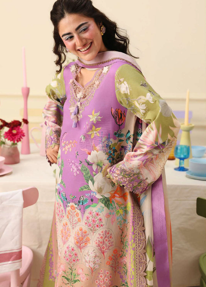 Soleil Hemline by Mushq Unstitched Printed Lawn 3 Piece Suit MU26USL Lilac Whim HUNSS260308 - Festive Collection