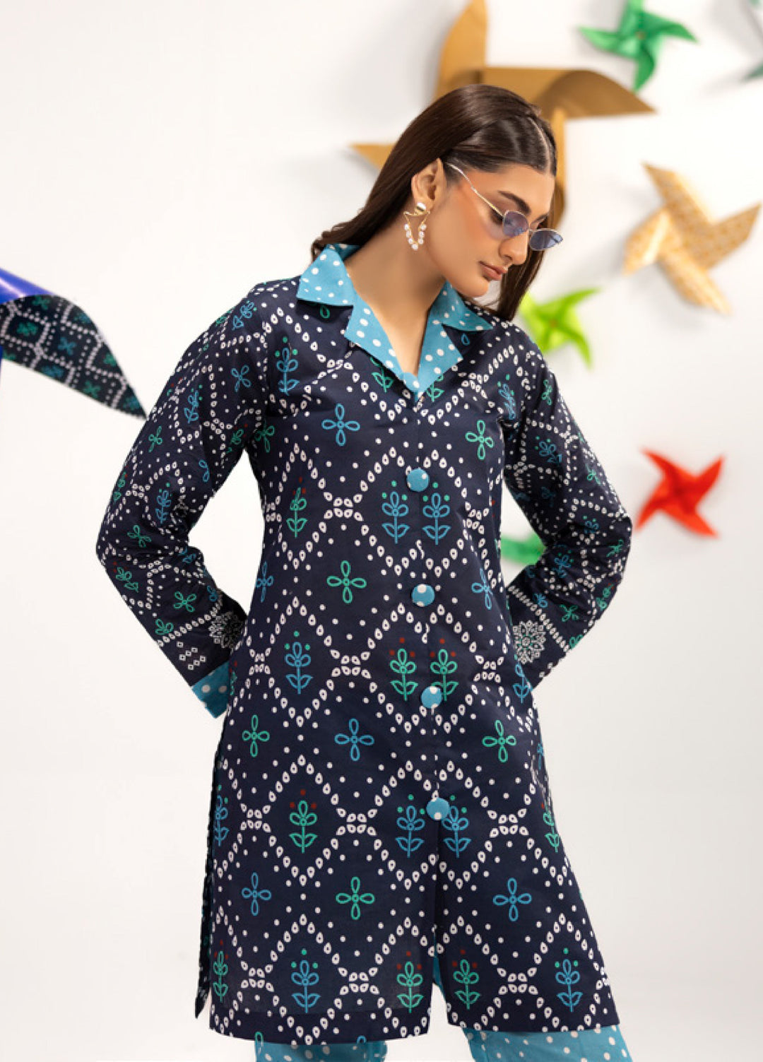 Coco Popup by Al Zohaib Unstitched Printed Lawn 3 Piece Suit AZ26UCP D-7 - Summer Collection
