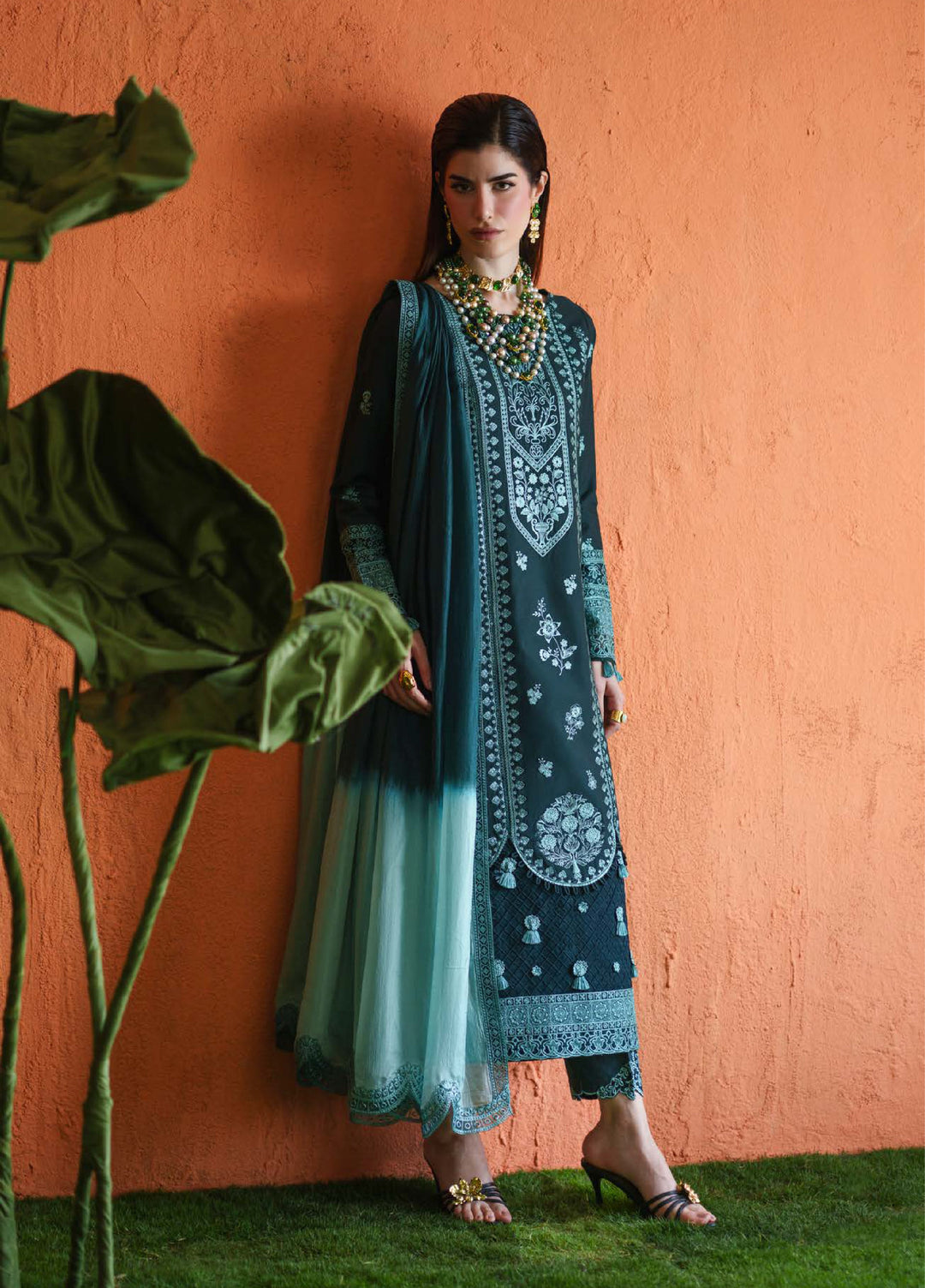 Blooming Flower by Zariya Unstitched Embroidered Lawn 3 Piece Suit ZRY26ULB IEZAK ZB-60108 - Festive Collection