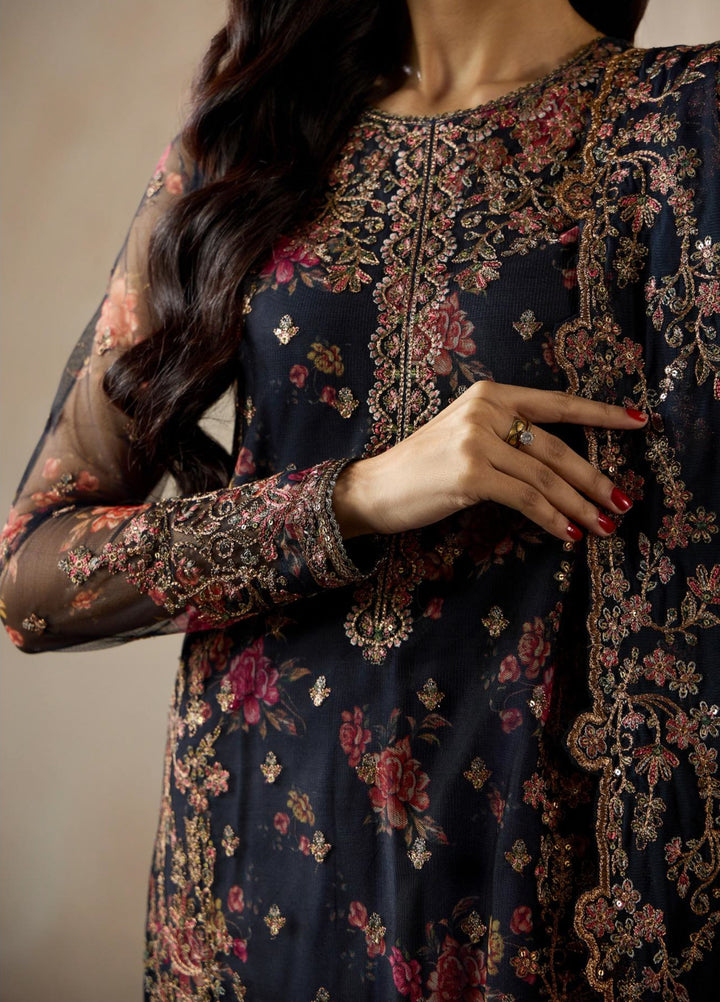 Fasana by Zarif Unstitched Embroidered Net 3 Piece Suit ZR26UF ZRF-PE-01 Mehrab - Festive Collection