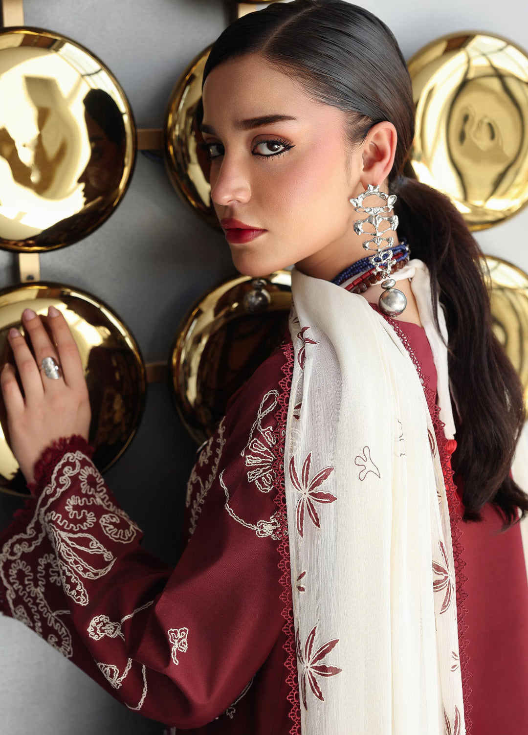 Q Line by Qalamkar Unstitched Embroidered Lawn 3 Piece Suit QLK26ULQ NISA QKL-8 - Festive Collection