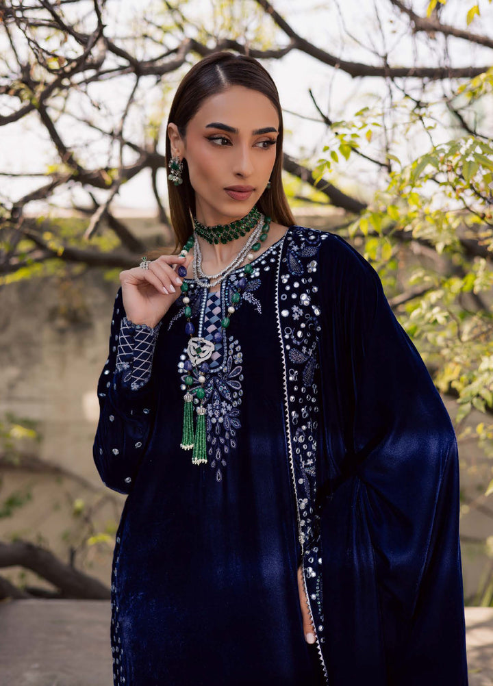 Nureh Maya Unstitched Velvet Embroidered 3 Piece Suits NU25MF NW-121 - Festive Collection