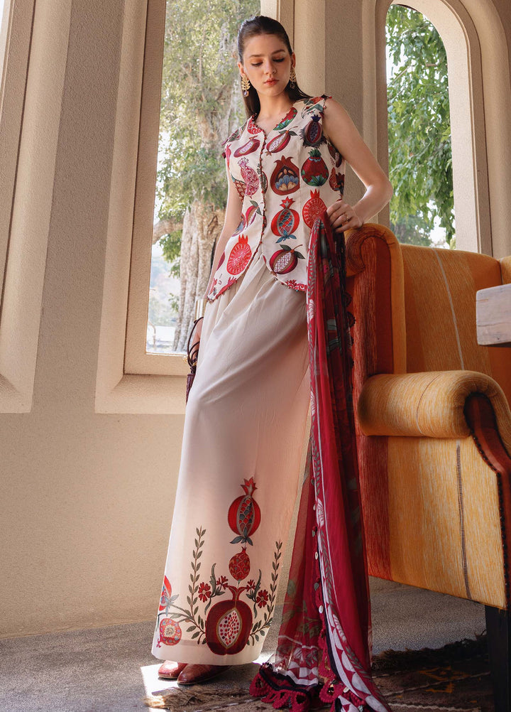 M Prints by Maria B Unstitched Printed Lawn 3 Piece Suit MB26UMP D-03 A - Summer Collection