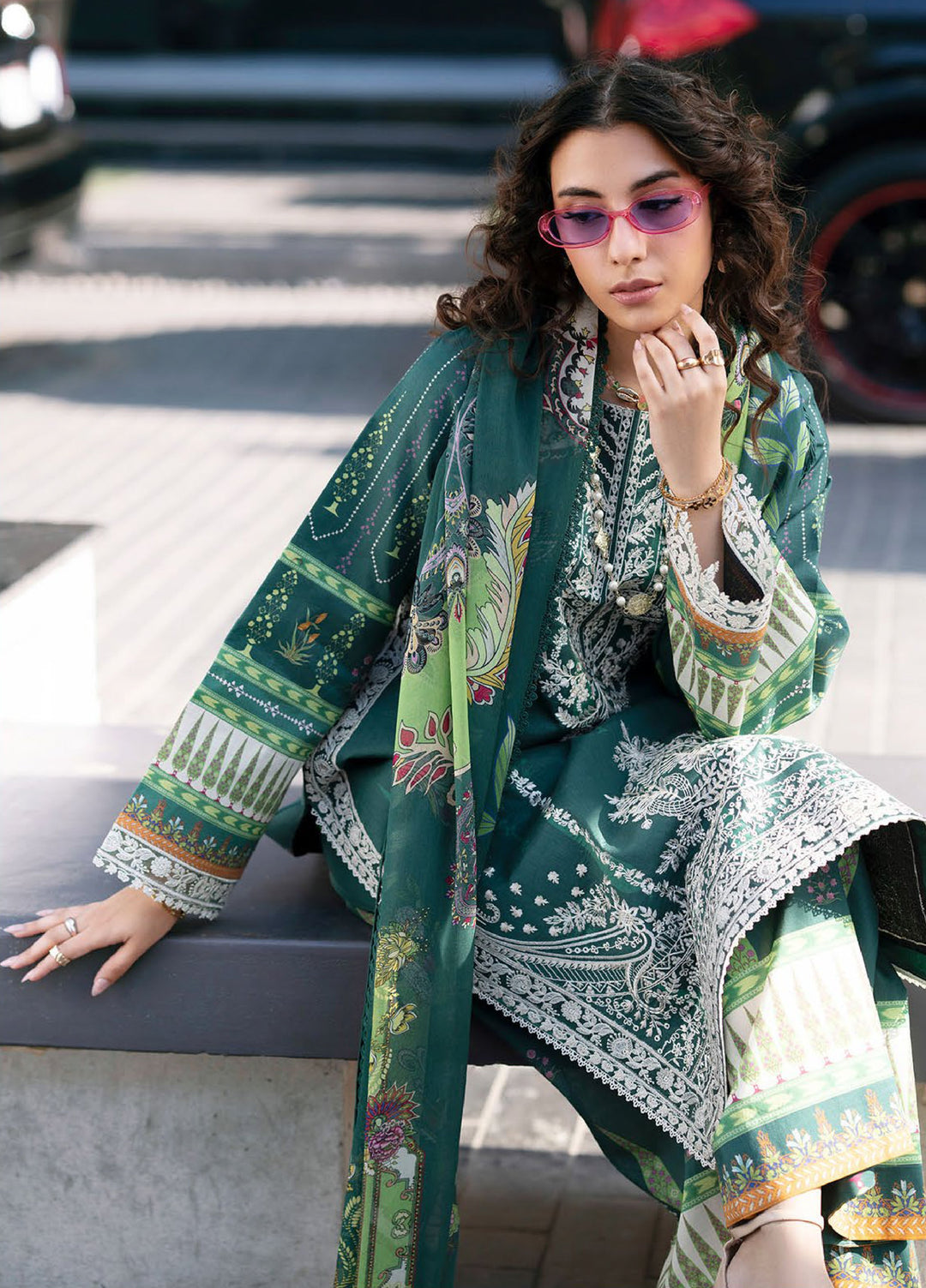 Broadway by Mahnur Unstitched Embroidered Lawn 3 Piece Suit MN26UB BW-012 - Summer Collection
