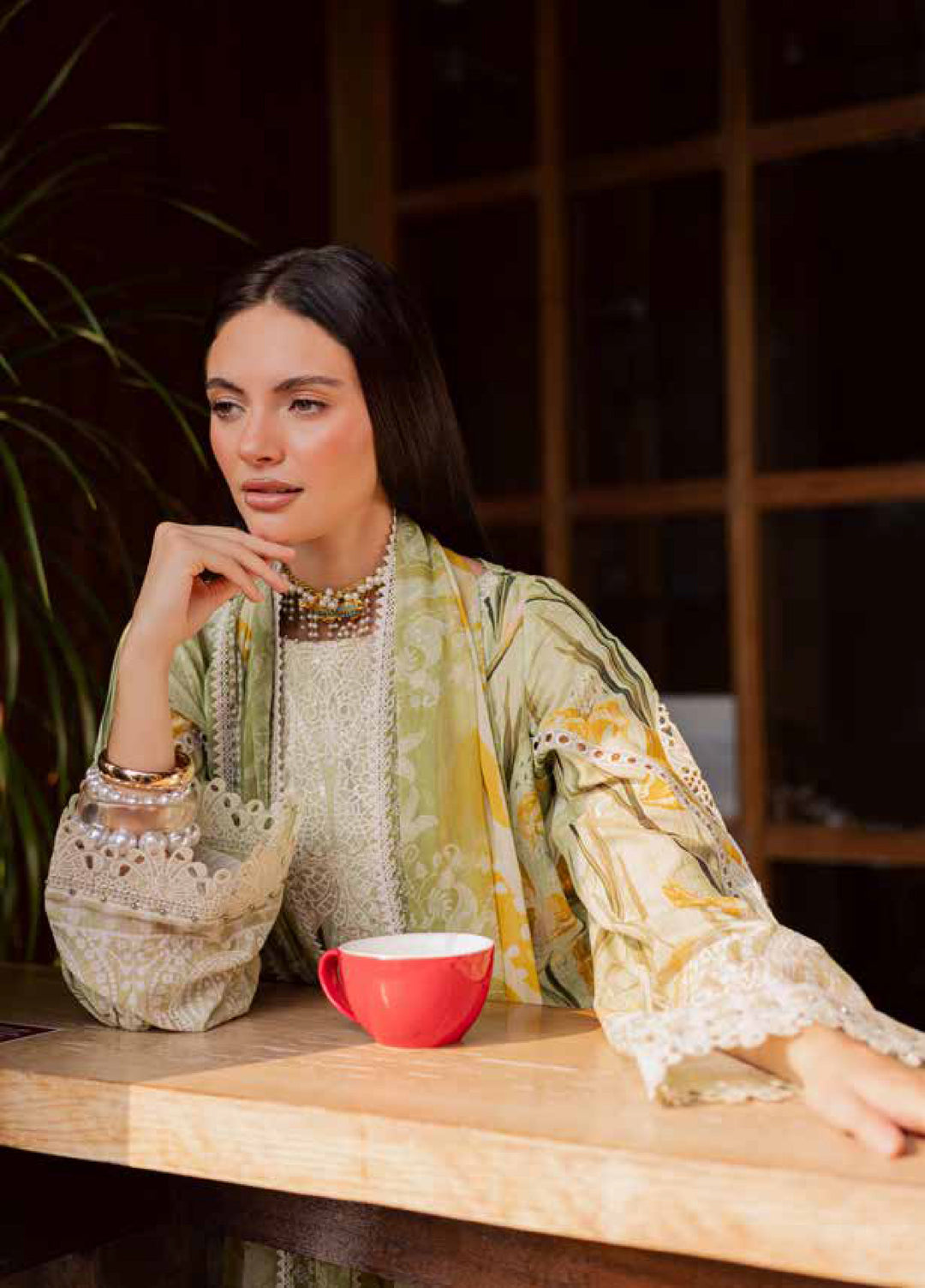 Gardenia by Nureh Unstitched Embroidered Lawn 3 Piece Suit NU26UGL NSG-212 - Summer Collection