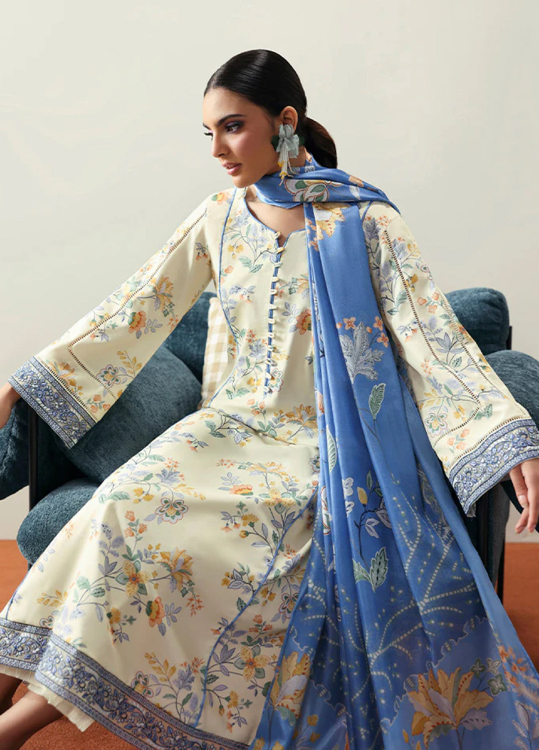 Basics by Gulaal Pret Embroidered Poly Lawn 3 Piece PL-03 Elaris - Summer Collection