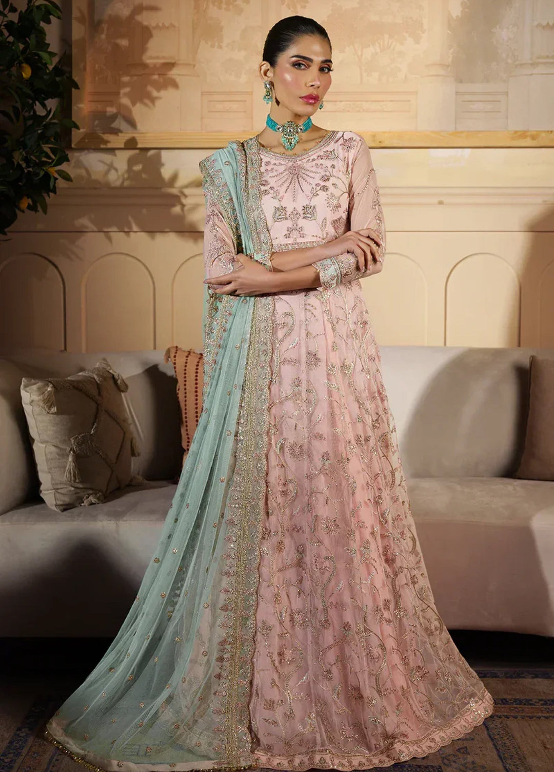 Zarif Women Unstitched Embroidered Net 3 Piece Suit ZR26UFC ZFN 04 SAMARA - Festive Collection