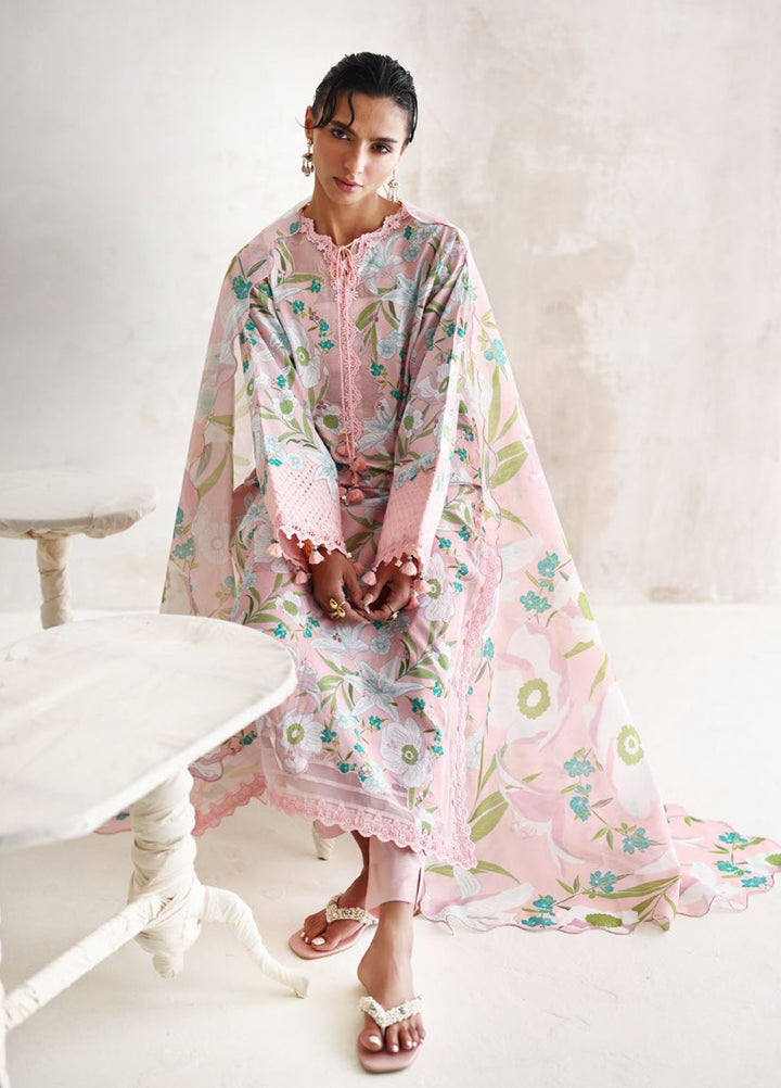 The Luxe by Gul Ahmed Unstitched Embroidered Lawn 3 Piece Suit GA26ULL Pink Camellia SP 62015 - Casual Collection