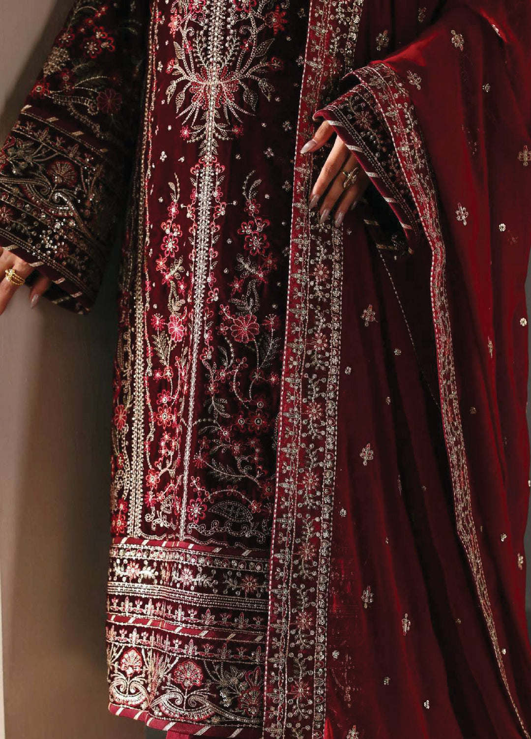 Marais by Gulaal Unstitched Velvet Embroidered 3 Piece Suits GL25VF GL-25-V14 Vela - Festive Collection