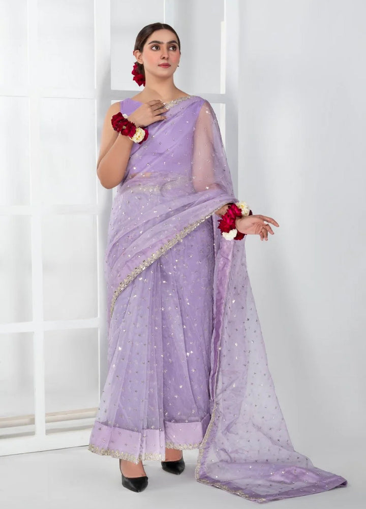 Luxe by Imran Aftab Unstitched Embroidered Organza Saree Suit IASC 26 - Festive Collection