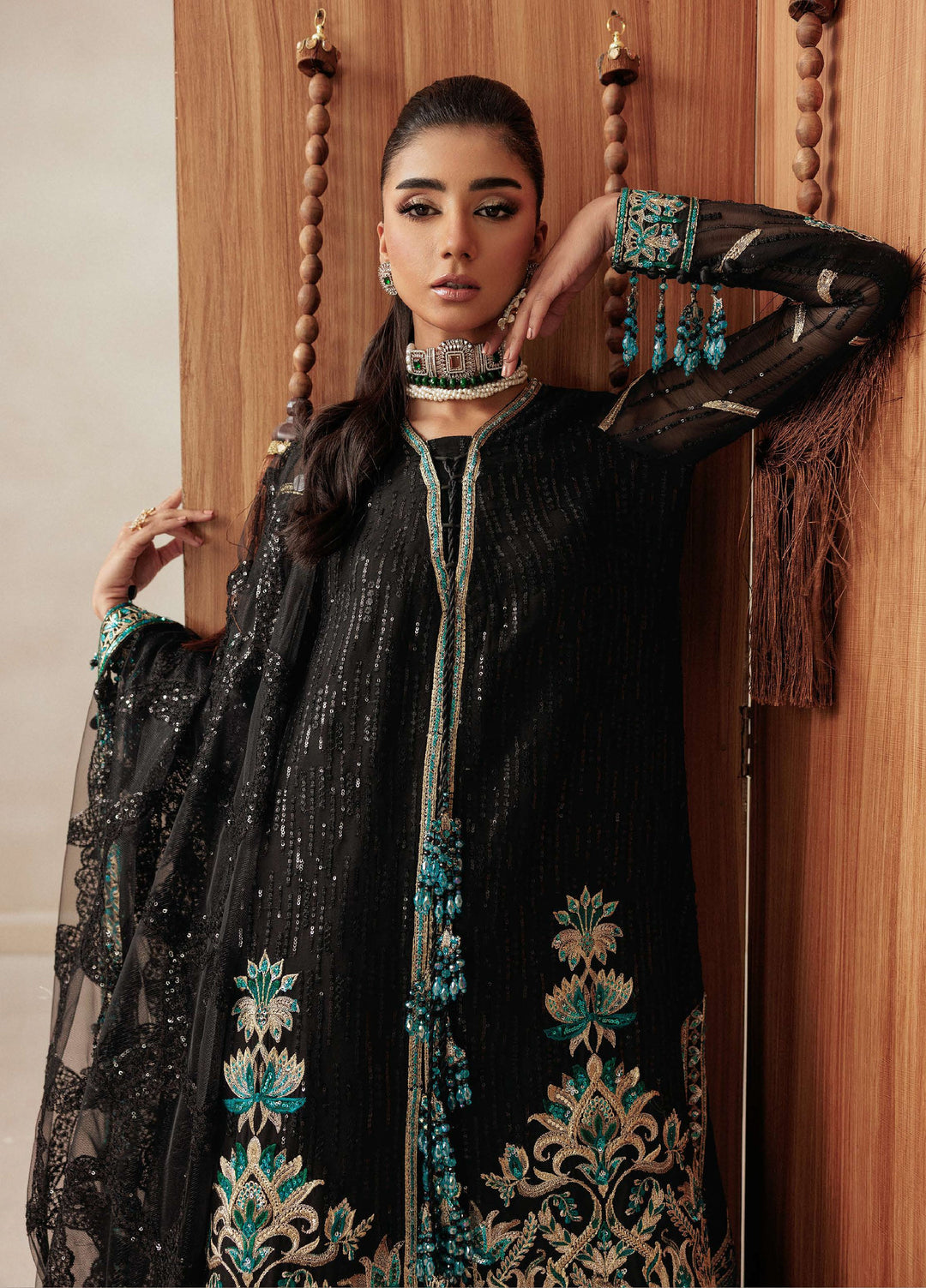 Aik Shaam by AIK Atelier Unstitched Chiffon Embroidered 3 Piece Suit AIK26US D-05 - Wedding Collection