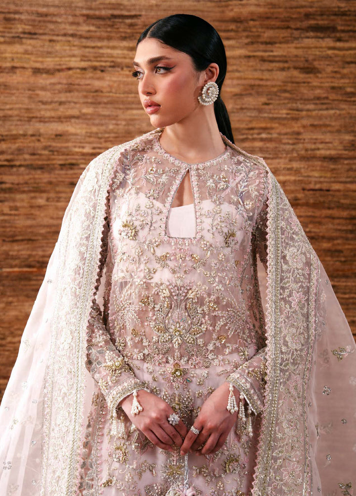 Starlet Jewels by Emaan Adeel Unstitched Embroidered Organza 3 Piece Suit EA26USF Pearl Essence - Festive Collection