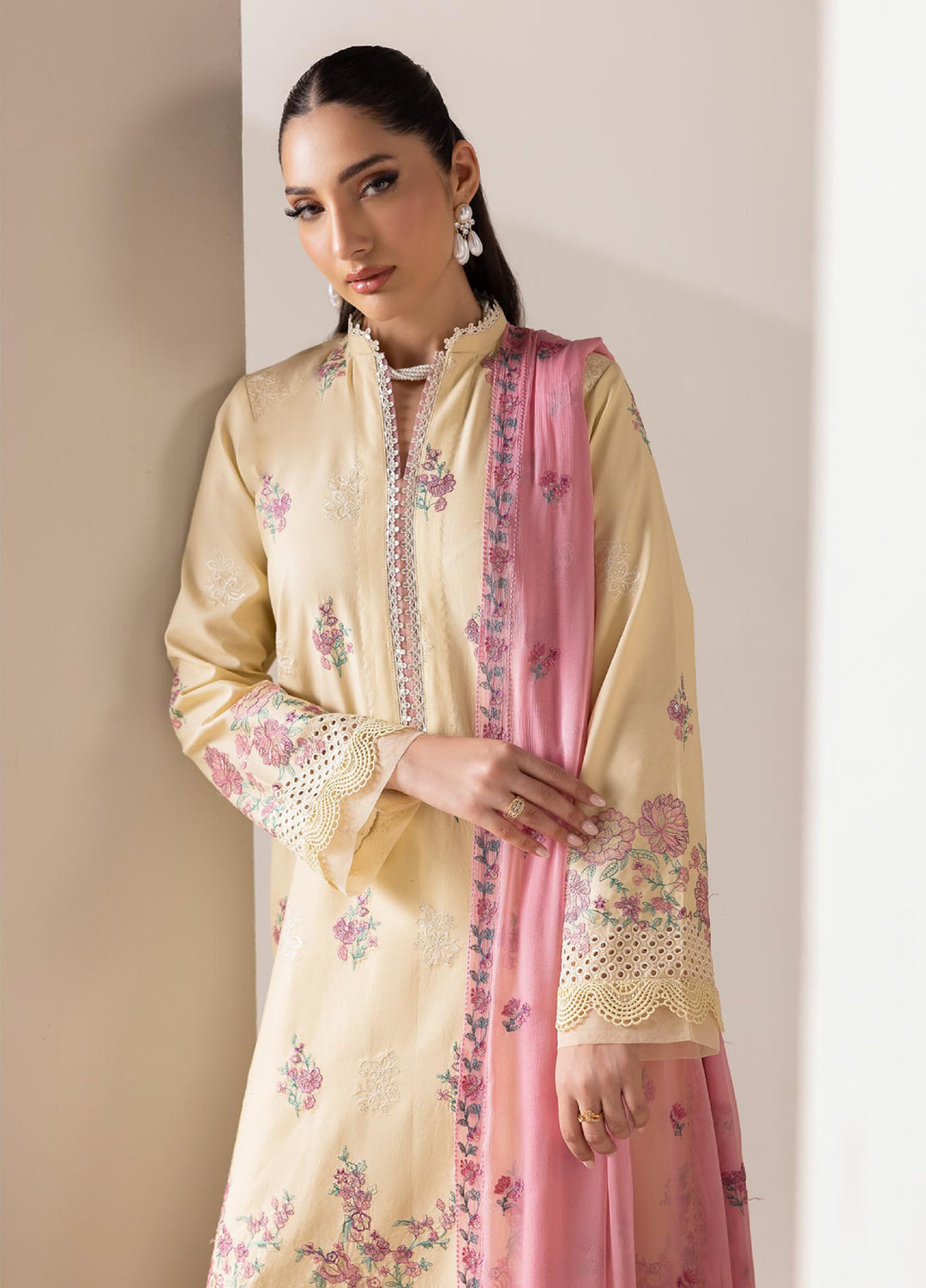 RajBari Exclusive Unstitched Embroidered Lawn 3 Piece Suit RB26UE D-9 - Summer Collection