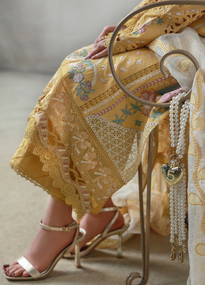 Saagar by Aabyaan Unstitched Embroidered Luxury Lawn 3 Piece Suit ABY26USL AL-2 Zimal - Festive Collection