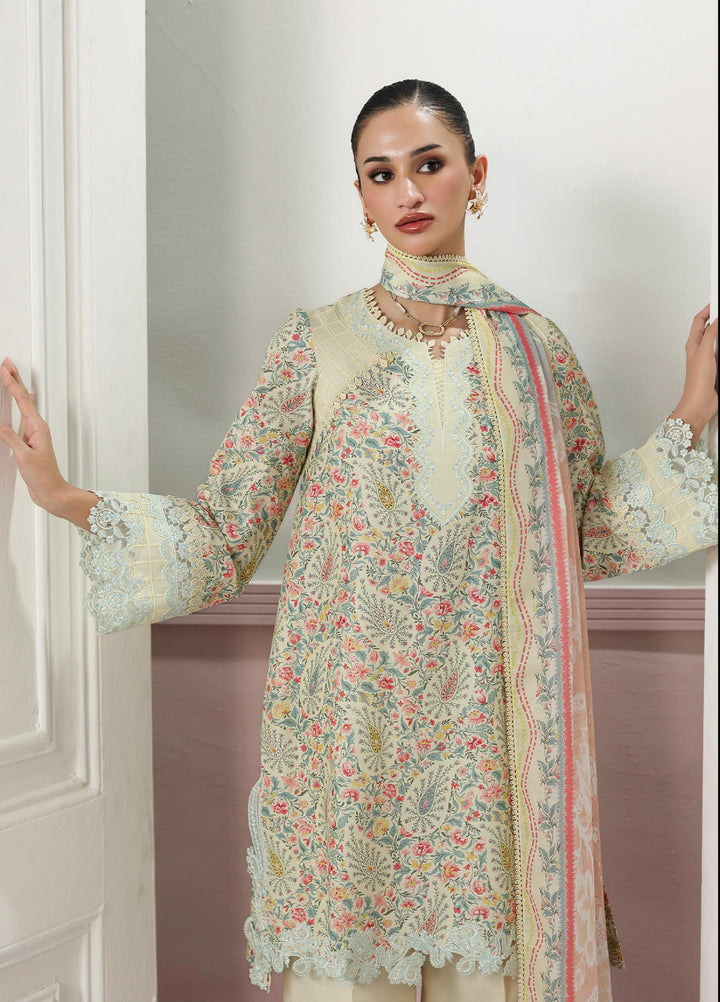 Q Prints by Qalamkar Unstitched Printed Lawn 3 Piece Suit QLK26UQL ZAYRA QQP-04 (B) - Summer Collection