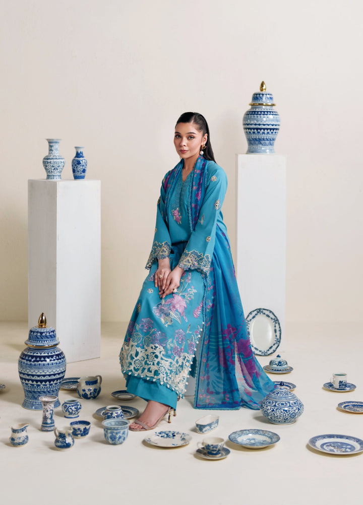 Whispers of Summer by Neeshey Unstitched Embroidered Luxury Lawn 3 Piece Suit NSH26ULW SKYLA - Summer Collection