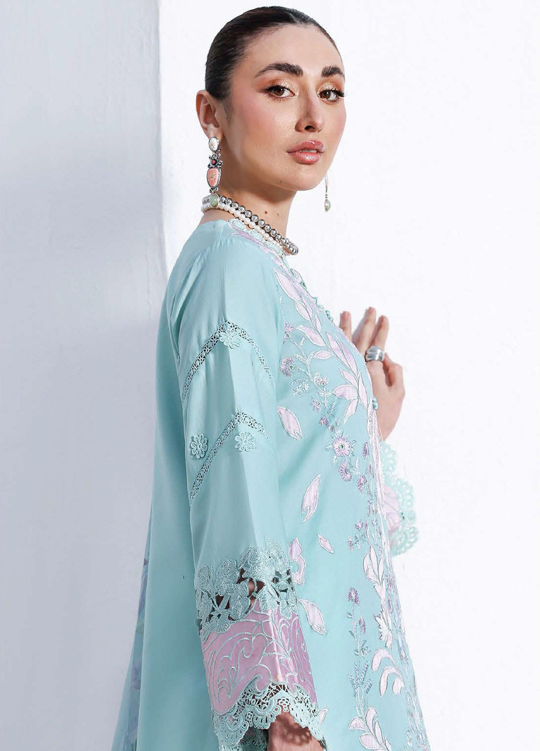 Floral Reverie by Roheenaz Unstitched Embroidered Lawn 3 Piece Suit RN26UFRL  DEWY MIST - Festive Collection