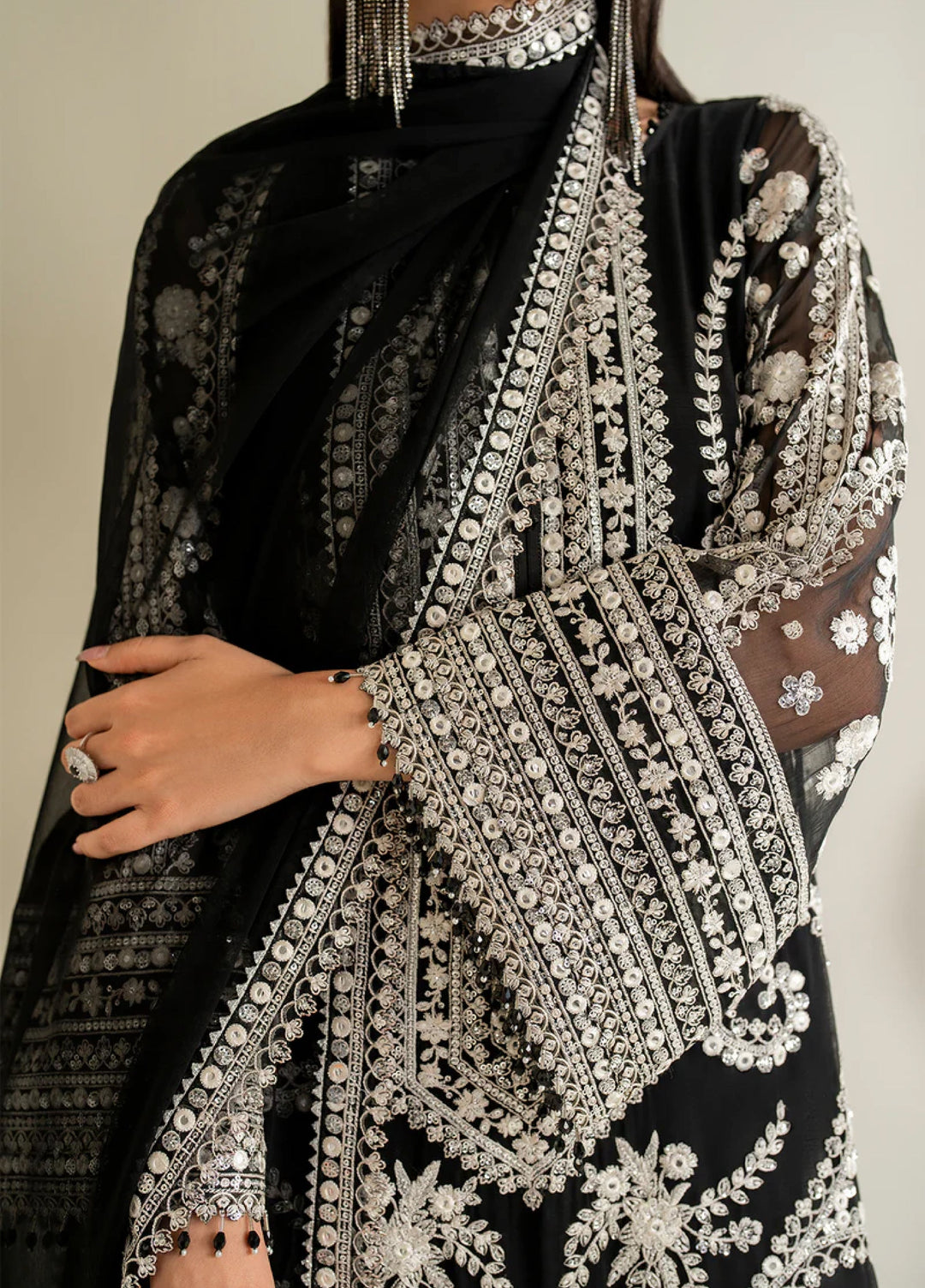 Chantelle by Baroque Unstitched Embroidered Chiffon 3 Piece Suit BQ26UCF UF-4158 - Festive Collection
