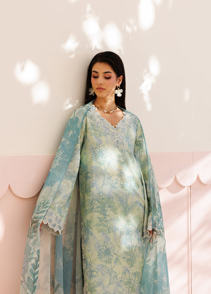 Azzal Unstitched Printed and Embroidered Lawn 3 Piece Suit AZL26UPL AZL-146 - Summer Collection