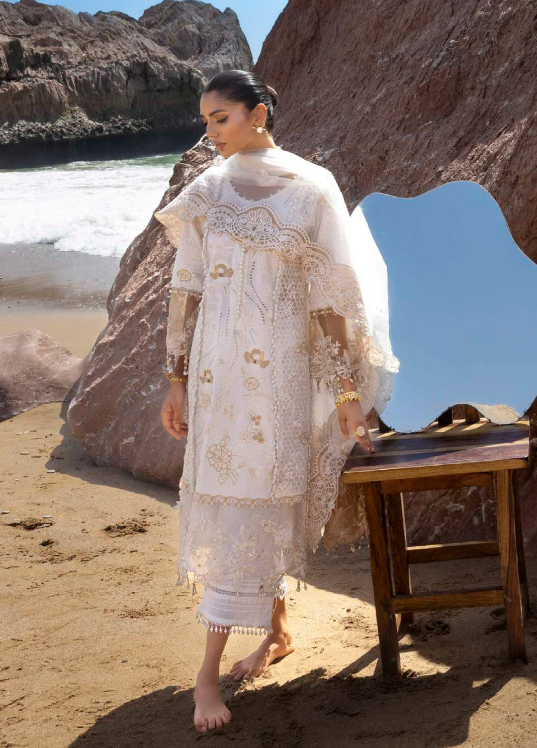 Mahiymaan by Al Zohaib Unstitched Embroidered Luxury Lawn 3 Piece Suit AZ26UM D-1 - Festive Collection