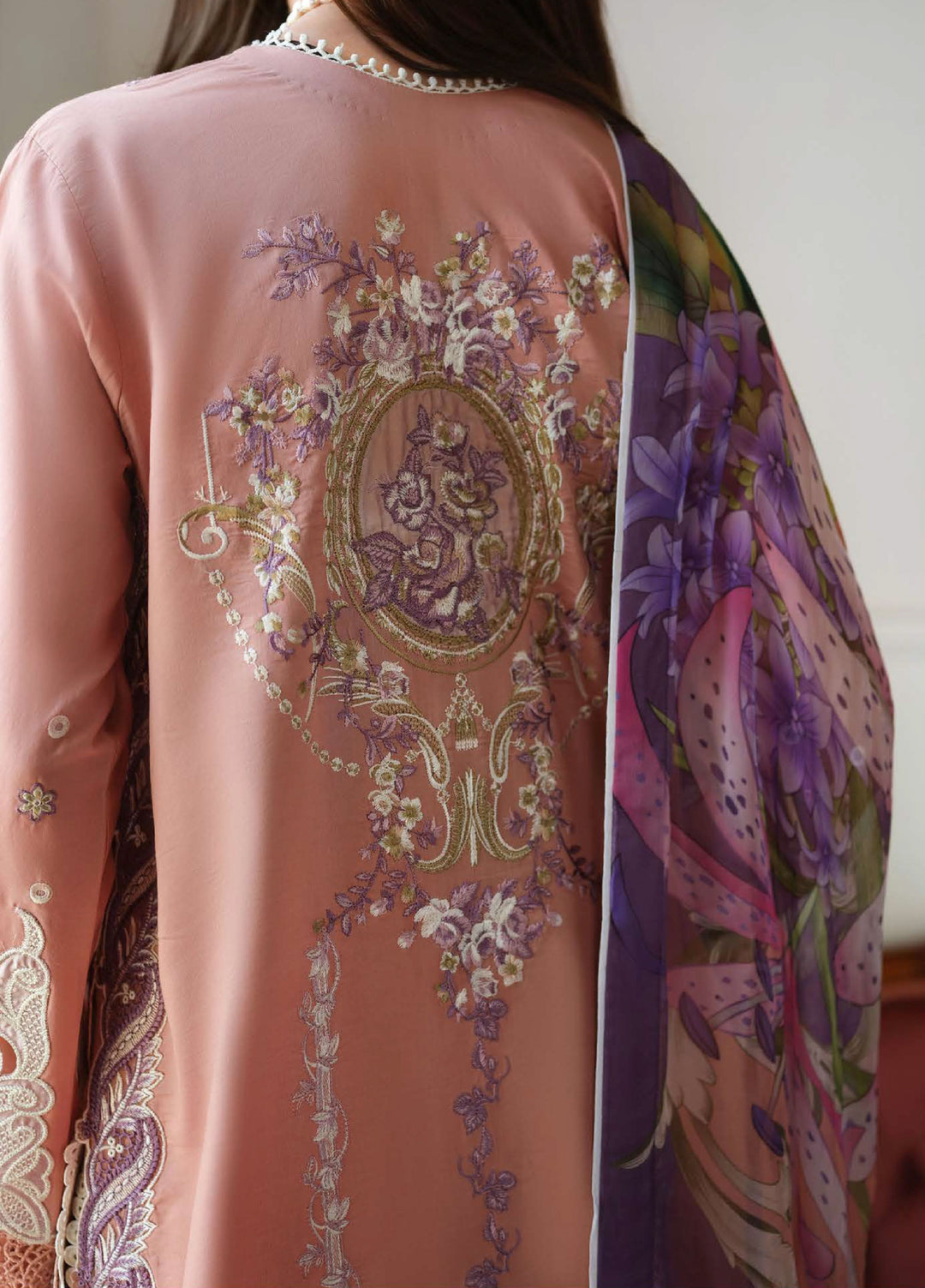 AMoi by Mushq Unstitched Embroidered Luxury Lawn 3 Piece Suit MU26AHL D-16 Daisy Chain - Summer Collection