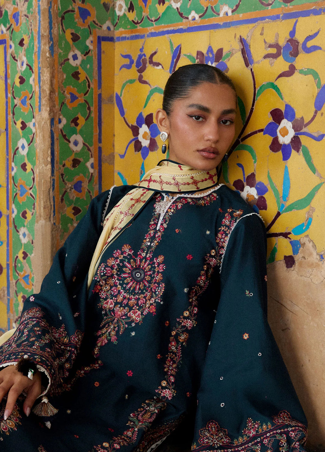 Zan by Hussain Rehar Unstitched Embroidered Lawn 3 Piece Suit HR26UZF Cinko D-99 - Festive Collection