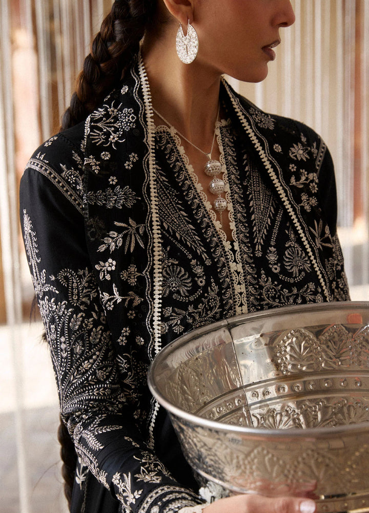 Zan by Hussain Rehar Unstitched Embroidered Lawn 3 Piece Suit HR26UZF Meshki D-108 - Festive Collection